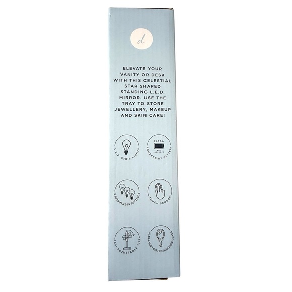 Danielle Creations LED Star Vanity Mirror with Accessory Tray Grey - Picture 2 of 3